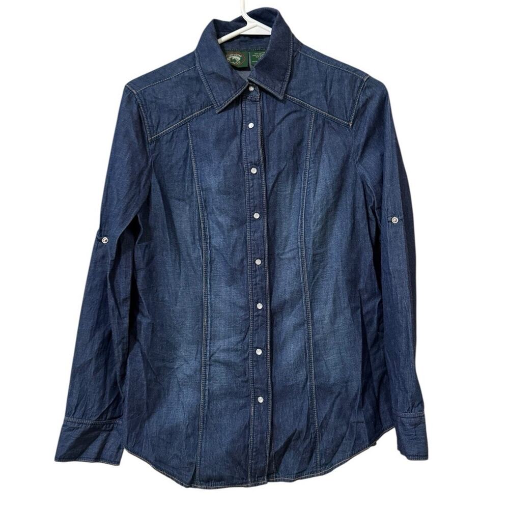 Stillwater Supply Co. Women‎ Pearl Snap Button Down Shirt Long Sleeve Cotton